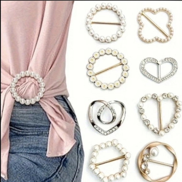 unbranded Jewelry - 8 Clip Pack T-Shirt Tie Sgirt Clips - Scarf & Shirt Buckle Clips